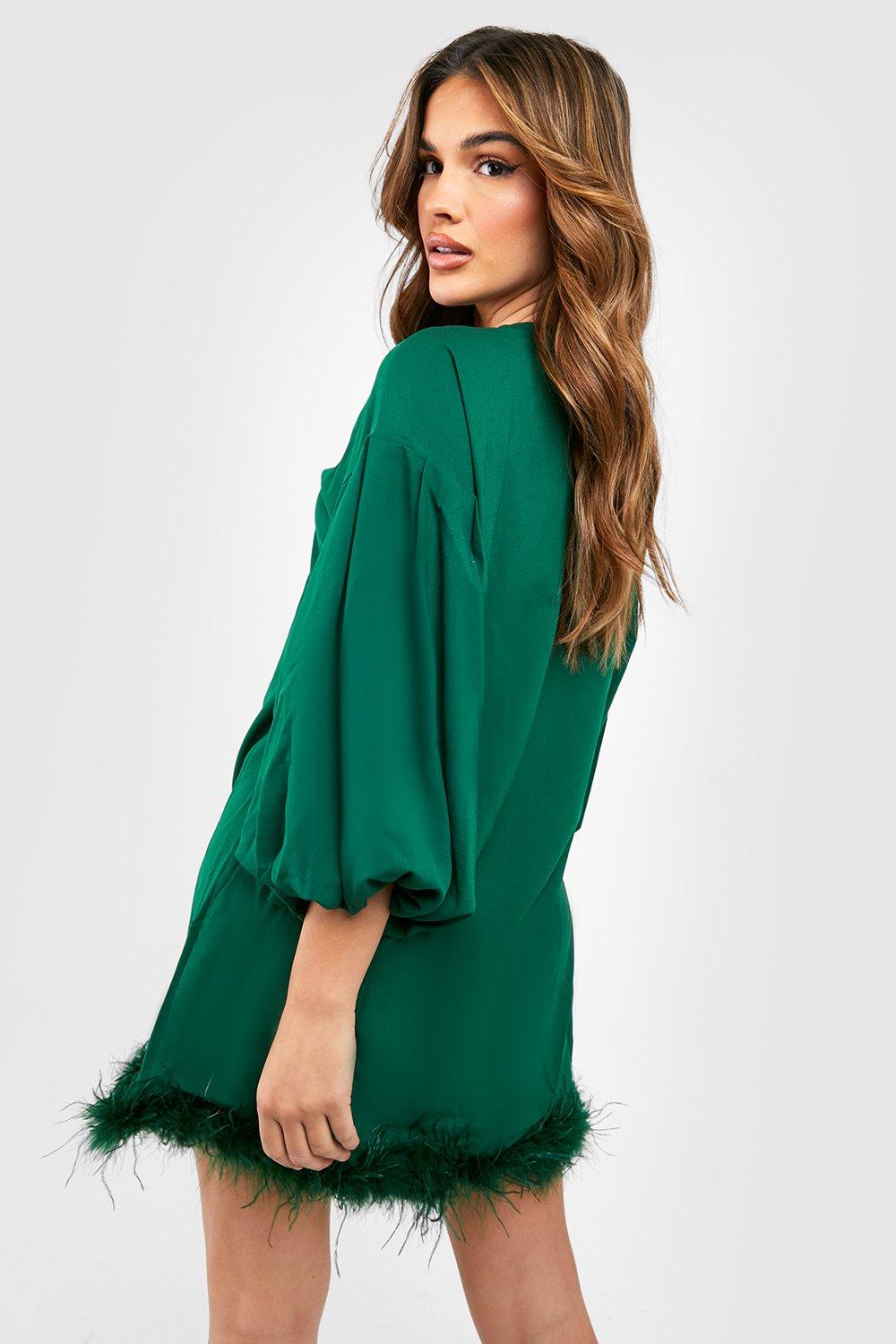 Bottle green short outlet dress